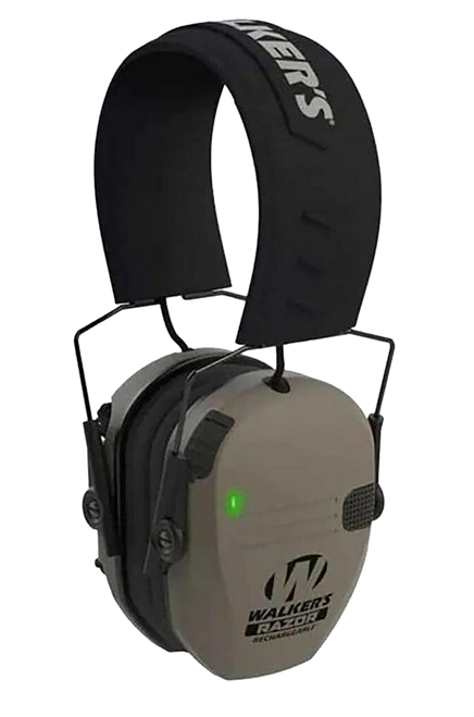 Walker's GWPRSEMRCFDE Razor Rechargeable Electronic Muff 21 dB Over the Head Flat Dark Earth/Black Polymer