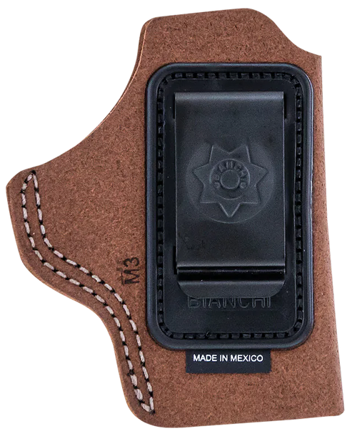 Bianchi 18026 6C  IWB Tan Leather Belt Clip Compatible w/Glock 19/23/26/27/36 Right Hand