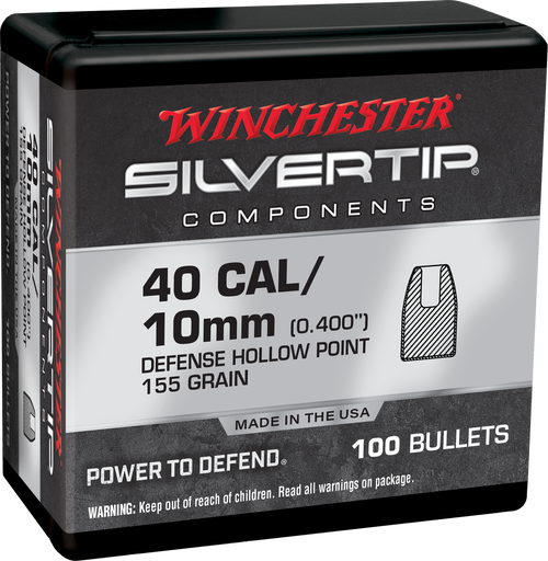 Winchester Ammo WB40ST155X Centerfire Handgun Reloading 40S&W 155gr Silvertip Hollow Point 100 Per Box/10 Case