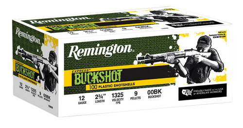 Remington Ammunition 20413 Express Buckshot 12Gauge 2.75" 00Buck Shot 100 Per Box/2 Case