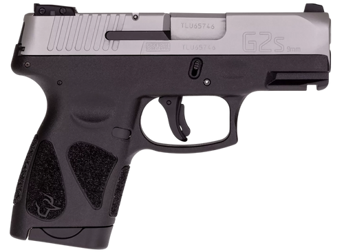 Taurus 1-G2S939 G2S  Compact Frame 9mm Luger 7+1 3.26" Matte Stainless Steel Barrel, Matte Stainless Steel Serrated Slide, Black Polymer Frame w/Accessory Rail, Black Polymer Grip