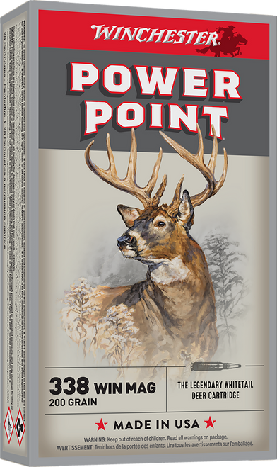 Winchester Ammo X3381 Power-Point  338WinMag 200gr 20 Per Box/10 Case