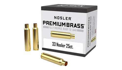 Nosler 10222 Premium Brass Unprimed Cases 33Nosler Rifle Brass 25/Box