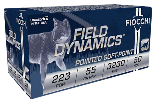Fiocchi 223B50 Field Dynamics  223Rem 55gr Pointed Soft Point 50 Per Box/10 Case
