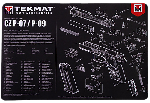 TekMat TEKR17CZP07 CZ P-07/P-09 Cleaning Mat Black/White Rubber 11"x17" CZ P-07/P-09