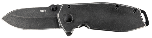 CRKT 2493 SQUID Assisted 2.37" Folding Drop Point Plain Black Stonewashed 8Cr14MoV SS Blade/Black Stonewashed Stainless Steel Handle Includes Pocket Clip
