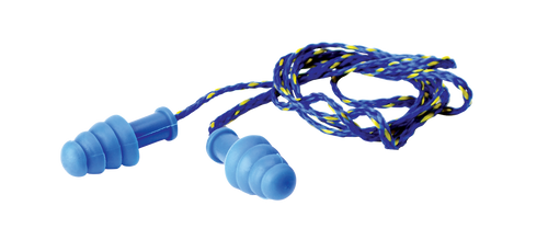 Walker's GWPTPRCORDBL Corded Rubber Ear Plugs 27 dB In The Ear Blue Adult