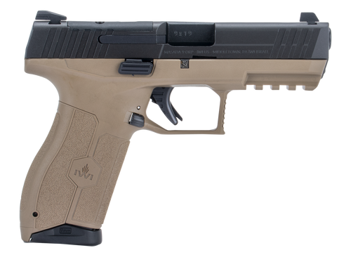 IWI US M9ORP10FD MASADA  9mm Luger 10+1 4.10" Black Button Rifled Steel Barrel/Black Optic Ready/Serrated Slide/Flat Dark Earth Polymer Frame w/Picatinny Rail/FDE Polymer Grips Ambidextrous