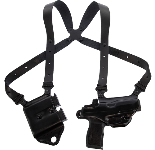 Galco MCII894RB Miami Classic II Shoulder System Shoulder Fits Chest Up To 56"/Sig P365 X Macro Black Steerhide  Right Hand