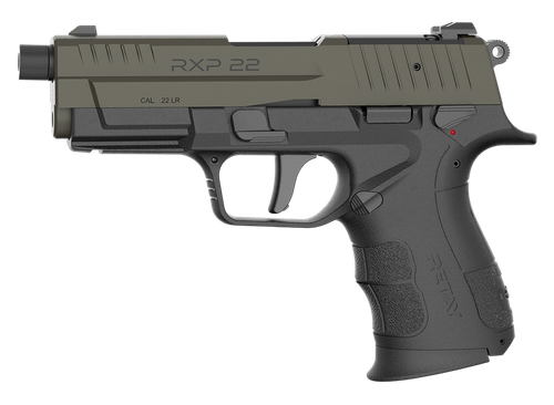 Retay USA RXP22BLKODSL13TH RXP 22 LR 13+1 4" Threaded Barrel, OD Green Cerakote Optic Ready/Serrated Slide, Black Cerakote Polymer Frame w/Accessory Rail, RMR/RMSc Footprint