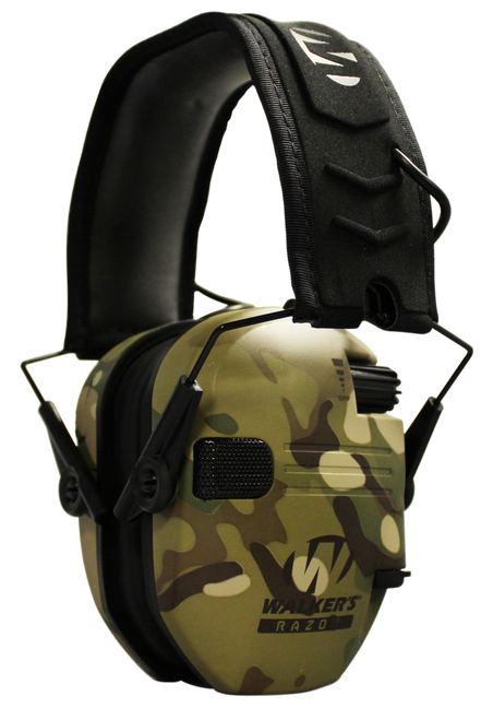 Walker's GWPRSEMMCC Razor Slim Electronic Muff 23 dB Over the Head MultiCam/Black Polymer