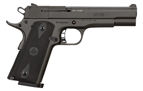 Rock Island 51996 XT Magnum 22 Mag 14+1 5" Bull Barrel, Black Parkerized Serrated Slide, Steel Frame w/Beavertail, Black Rubber Grip