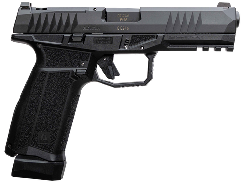 AREX 815537023893 Delta L Gen2 9mm Luger 17+1 4.50" Black Barrel, Black Nitride Optic Cut/Serrated Slide, Black Frame, Ambidextrous