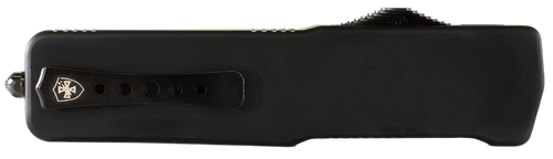 Templar Knife MZBR321 Premium Weighted  Slim 3.16" OTF Drop Point Plain Black Oxide Stonewashed Powder Coated D2 Steel Blade, 4.93" Black Aluminum/Rubber Handle
