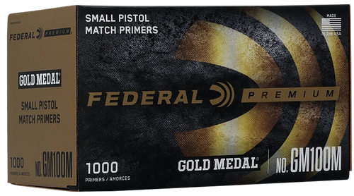 Federal GM100M Gold Medal Premium Small Pistol Multi Caliber Handgun 1000 Per Box/5 Case