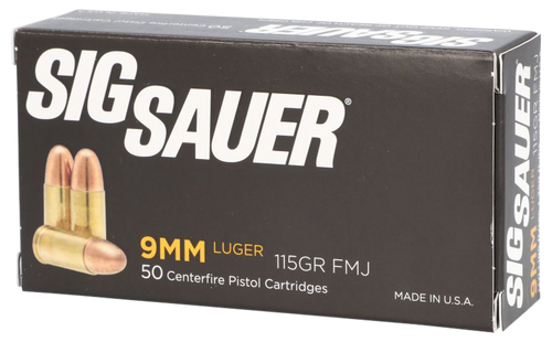 Sig Sauer E9MMB150 Elite Ball  9mmLuger 115gr Full Metal Jacket 50 Per Box/20 Case