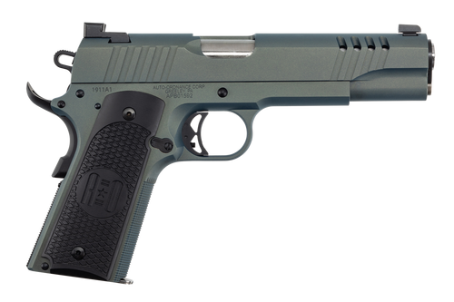 Auto-Ordnance 1911TCAC7 1911  45 ACP 7+1 5" Stainless Steel Barrel, Serrated Stainless Steel Slide, Northern Lights Cerakote Steel Frame w/Beavertail, Armor Black Cerakote Engraved Aluminum Grip