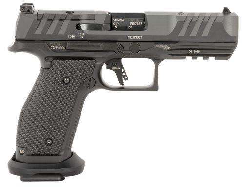 Walther Arms 2897008 PDP Pro Full Size Frame 9mm Luger 20+1 4.50" Black Steel Barrel, Black Optic Ready/Serrated Steel Slide, Black Steel Frame w/Picatinny Rail, Textured Polymer Grip