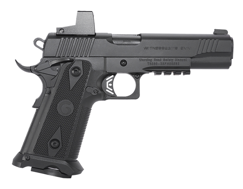 Girsan 395020 Witness2311  9mm Luger 17+1 5" Black Steel Barrel, Black Optic Ready/Serrated Steel Slide, Black Polymer Frame w/Beavertail & Picatinny Rail, Black Checkered Polymer Grip, Ambidextrous