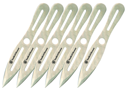 Smith & Wesson Knives SWTK8CP Bullseye Throwing Knives 4.50" Fixed Spear Point Plain 2Cr13MoV SS Blade, 2Cr13 Stainless Handle, 8" OAL, 6 Pack