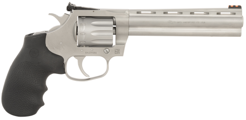Colt Mfg KCOBRA22SM6RFO King Cobra Target 22 LR 6 Shot 6" Matte Stainless Steel Vent Rib Barrel, Matte Stainless Stainless Steel Frame & Cylinder, Black Hogue Overmolded Grip, Exposed Hammer