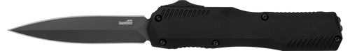 Kershaw 9000DE Livewire  Automatic 3.45" OTF Spear Point Plain Black PVD CPM MagnaCut Steel Blade, Black Anodized Aluminum Handle