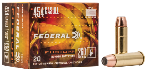 Federal F454FS1 Fusion Handgun 454Casull 260gr Fusion Soft Point 20 Per Box/10 Case