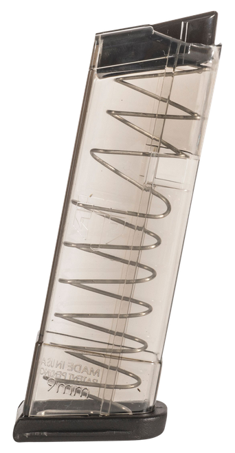 ETS Group SMKGLK439 Pistol Mags  9rd Extended 9mm Luger Compatible w/ Glock 43 Smoke Polymer