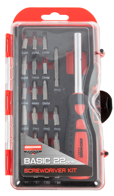Birchwood Casey BSDS Basic Screwdriver Kit  22 Pieces Includes Slotted/Philips/Torx/Hex Heads