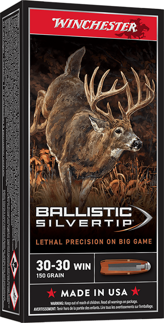 Winchester Ammo SBST3030 Ballistic Silvertip  30-30Win 150gr Rapid Controlled Expansion Polymer Tip 20 Per Box/10 Case