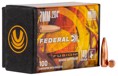 Federal FB284F1 Fusion Component  7mm .284 140 gr Fusion Soft Point 100 Per Box/ 4 Case