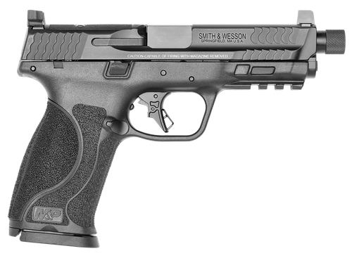Smith & Wesson 13585 M&P M2.0  Full Size 9mm Luger 17+1, 4.62" Black Armornite Steel Threaded Barrel & Optic Ready/Serrated Slide, Matte Black Polymer Frame w/Picatinny Rail