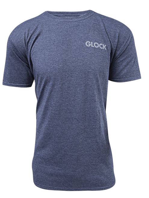 Glock AA75159 Pistol Flag  Heather Navy Cotton/Polyester Short Sleeve 2XL Semi-Fitted