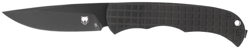CobraTec Knives CTCLNHRBLK Cyclone Hidden Release 3" Flip Open Plain Black TiCN D2 Steel Blade, 4" Black Aluminum Handle
