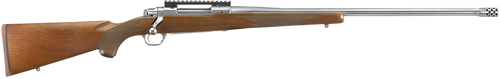 Ruger 57109 Hawkeye Hunter Full Size 300 Win Mag 3+1 24" Satin Stainless Steel Threaded Barrel, Picatinny Rail Steel Receiver, Fixed American Walnut w/Pistol Grip Stock