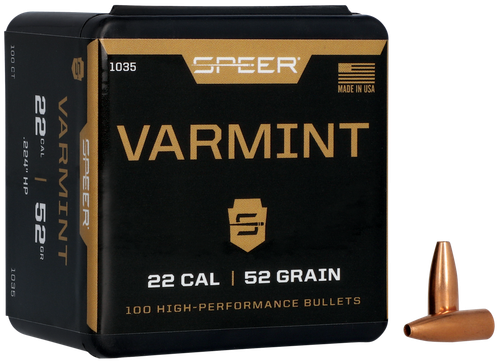 Speer 1035 Varmint  22Cal 52gr Hollow Point 100 Per Box/5 Case