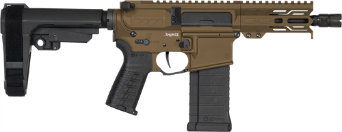 CMMG 54A3B0FMB Banshee MK4 5.7x28mm 40+1 5" Black Nitride Medium Taper Threaded Barrel, M-LOK Handguards Midnight Bronze Cerakote Aluminum, Picatinny Rail Receiver, CMMG Zeroed Grips