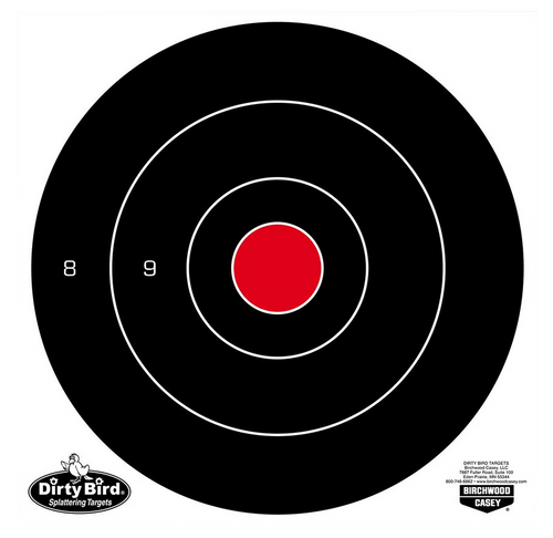 Birchwood Casey 35825 Dirty Bird  8" Bullseye Tagboard Hanging Black/White 25 Per Pkg