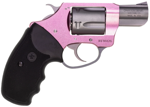 Charter Arms 53830 Undercover Lite Pink Lady Small 38 Special, 5 Shot 2" Stainless Steel Barrel & Cylinder, Aluminum Frame w/Black Finger Grooved Rubber Grip, Exposed Hammer