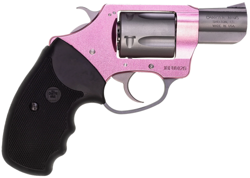 Charter Arms 53830 Undercover Lite Pink Lady Small 38 Special, 5 Shot 2" Stainless Steel Barrel & Cylinder, Aluminum Frame w/Black Finger Grooved Rubber Grip, Exposed Hammer