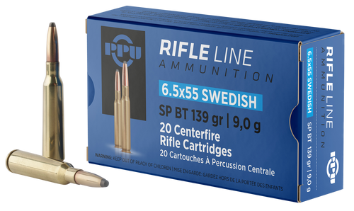 PPU PP6SWS Metric Rifle  6.5x55Swedish 139gr Soft Point Boat Tail 20 Per Box/10 Case