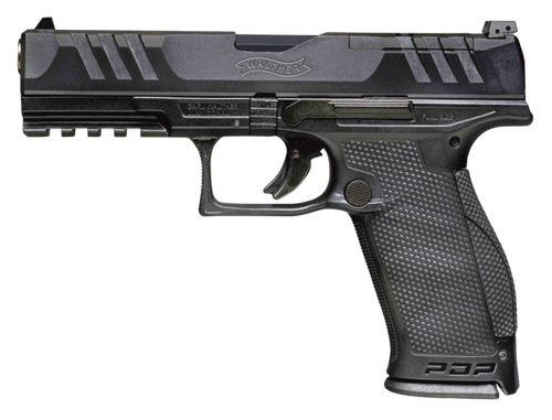 Walther Arms 2844001 PDP Optic Ready 9mm Luger Caliber with 5" Barrel, 18+1 Capacity, Black Finish Picatinny Rail Frame, Serrated/Optic Cut Black Steel Slide & Performance Duty Textured Polymer Grip