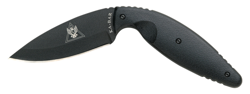 Ka-Bar 1482 TDI Law Enforcement Large 3.69" Fixed Drop Point Plain Black AUS-8A SS Blade, Black Zytel Handle, Includes Belt Clip/Sheath