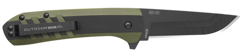 Outdoor Edge VX430BC Razor VX4  3" Folding Plain Black/Green
