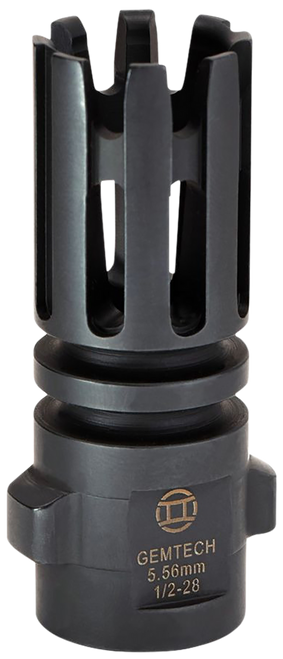 Gemtech 12145 Quickmounts Flash Hider Black Steel with 1/2"-28 tpi Threads & 2.40" OAL for 5.56x45mm NATO AR-Platform