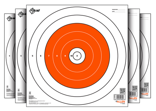 EZ-Aim 15496 Bullseye  Paper Hanging 12" x 12" White/Orange 12 Per Pack