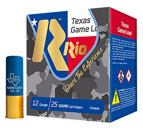 Rio Ammunition TGHV368TX Texas Game Load High Velocity 12 Gauge 2.75" 1 1/4 oz 8 Shot 25 Per Box/ 10 Case