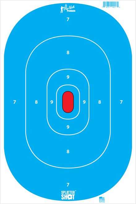Pro-Shot SILHINTPBLUE SplatterShot  Silhouette Hanging Tagboard 12" x 18" Hi-Vis Blue Impact Enhancement White 8 Per Pkg