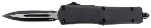 Templar Knife SBR131 Gen II  Small 2.69" OTF Dagger Plain Black Oxide Stonewashed 440C SS Blade, 4.31" Black Aluminum/Rubber Handle, Glass Breaker