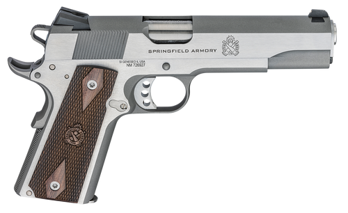 Springfield Armory PX9420S 1911 Garrison 45 ACP 7+1 5" Stainless Match Grade Steel Barrel, Serrated Stainless Steel Slide, Stainless Steel Frame w/Beavertail, Thin-Line Wood Grip